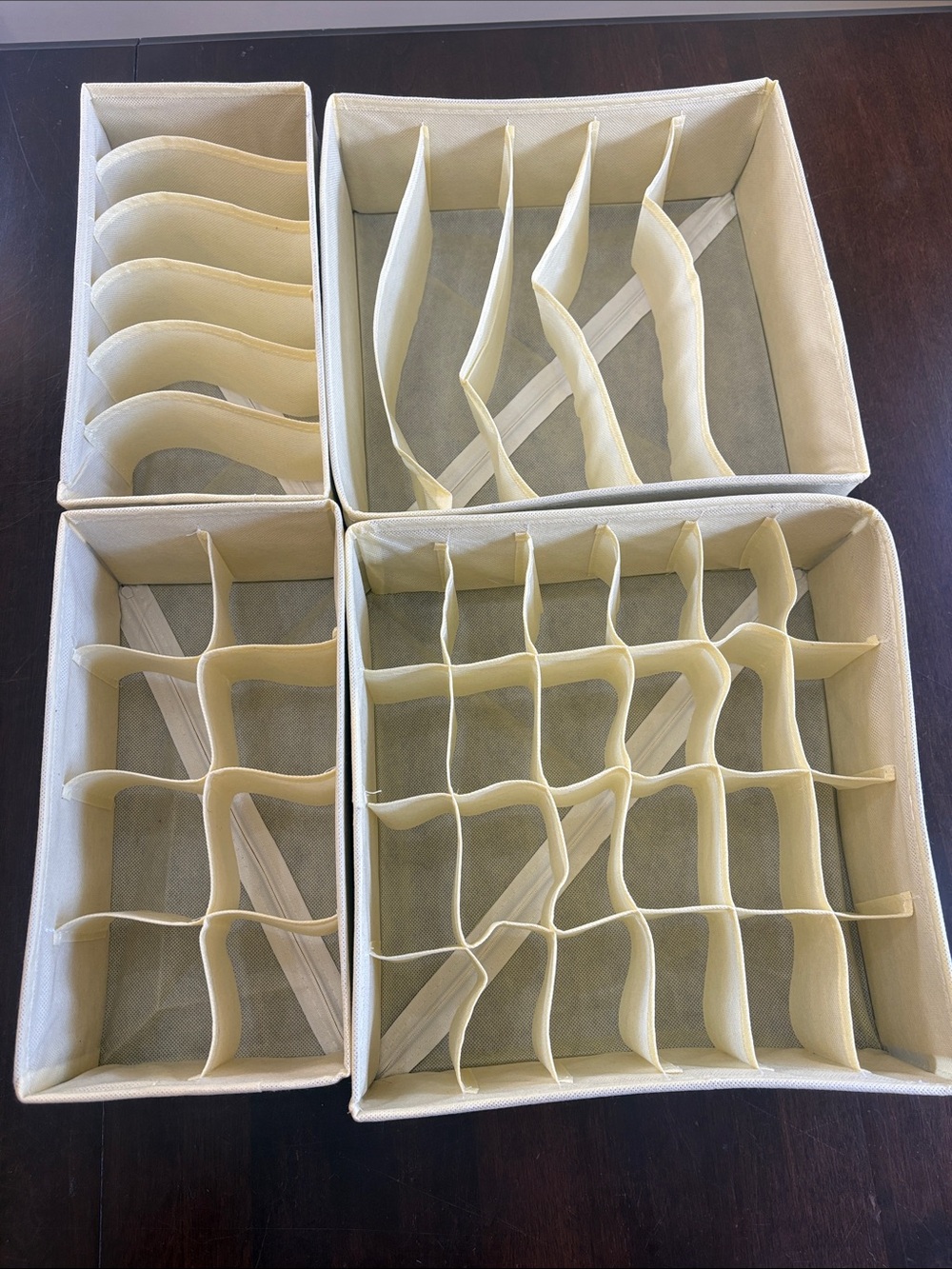 4 Fabric Drawer Organizer with Compartments